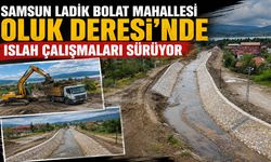 SAMSUN LADİK BOLAT MAHALLESİ OLUK DERESİ’NDE ISLAH ÇALIŞMALARI SÜRÜYOR