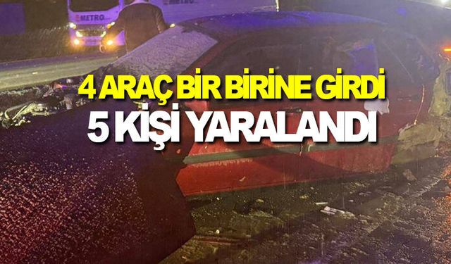 Samsun'da 4 araç çarpıştı, 5 kişi yaralandı