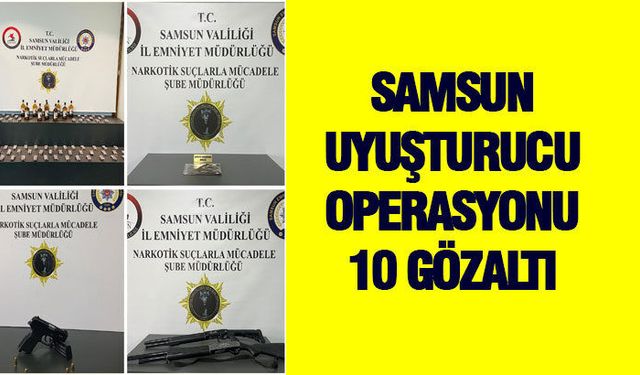 Samsun uyuşturucu operasyonu 10 gözaltı
