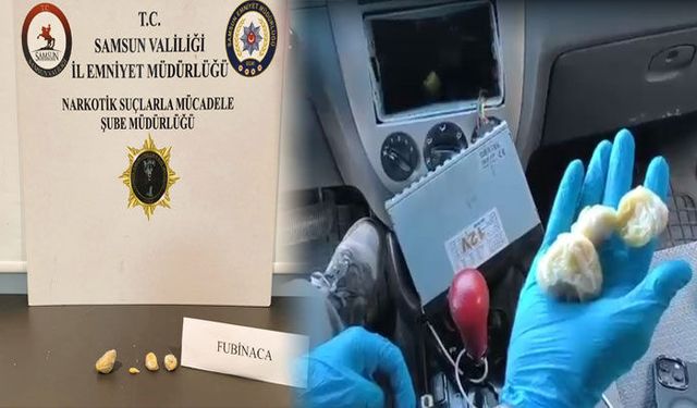 Samsun'da araç teybine gizlenmiş uyuşturucu ele geçirildi