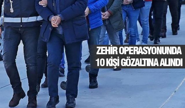 Samsun'da uyuşturucu operasyonu 10 gözaltı