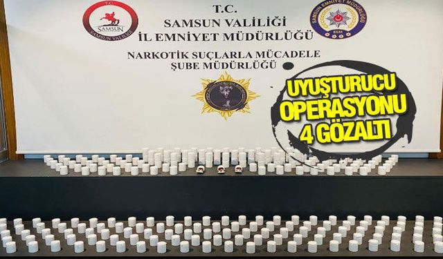 Samsun'da uyuşturucu operasyonunda 4 gözaltı