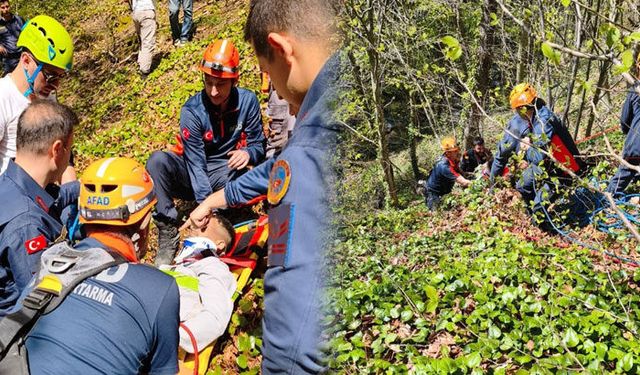 Kayalıklara düşen kişi için kurtarma operasyonu