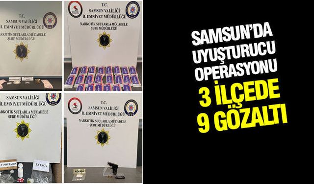 Samsun'da uyuşturucu operasyonu 9 gözaltı