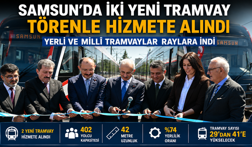 Samsun’da İki Yeni Tramvay Törenle Hizmete Açıldı