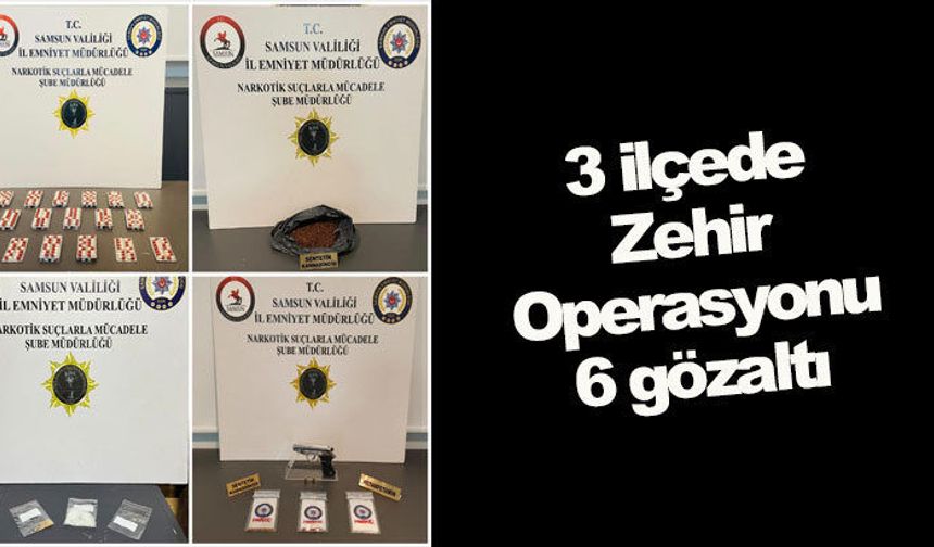 Samsun'da Üç ilçede uyuşturucu operasyonu