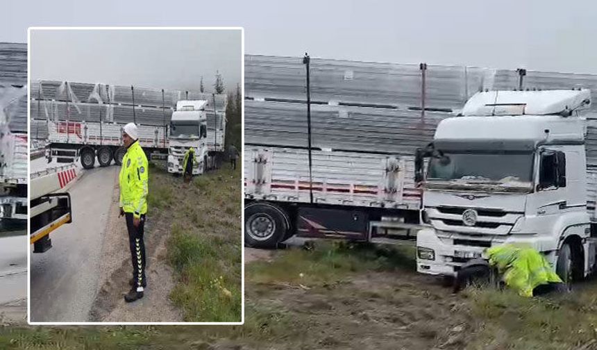 Samsun'da tırın makasladığı kazada yaralanan olmadı